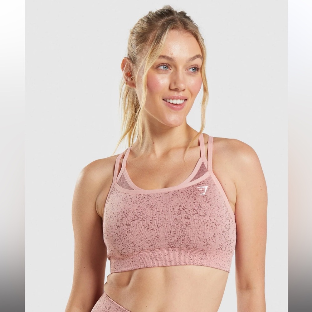 Gymshark adapt fleck seamless mineral Paige pink sports bra size medium